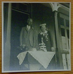 Bride and Groom on balcony