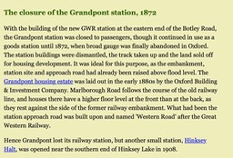 Closure of the Grandpont station