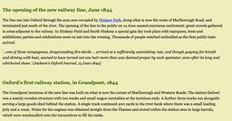 Description of the coming of the railway