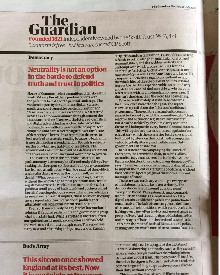 Guardian leader on the online cult.